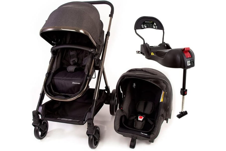 melhor carrinho de bebe modelo Travel System Discover Trio Isofix, marca Safety 1st, cor Black Chrome