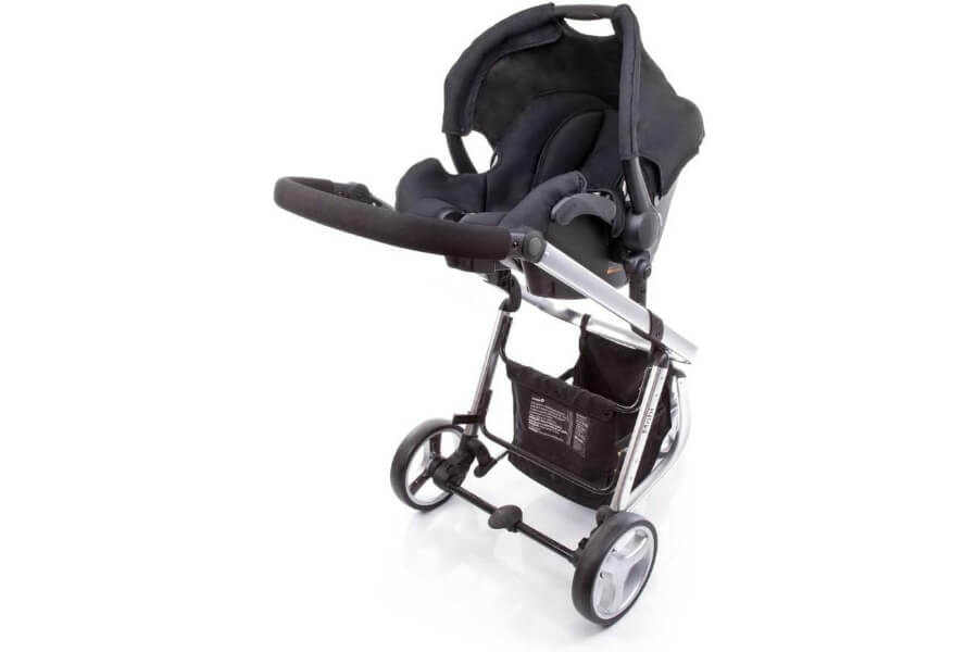 melhor carrinho para bebe, modelo Travel System Mobi NV, marca Safety 1st, cor Black Silver, visto do ângulo 7